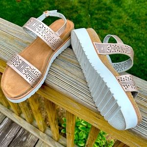 Not Rated Rose Gold Platform Sandals